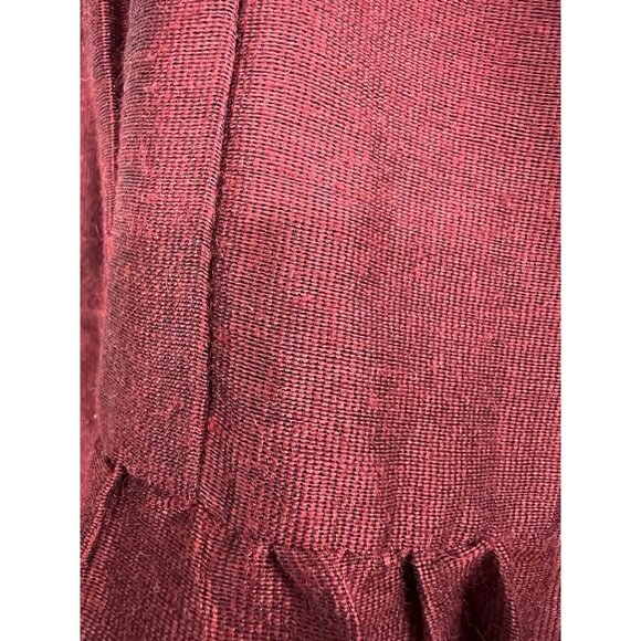 Women Tiered Midi Skirt Sz M Burgundy A-Line Full Boho Western‎ Cowgirl India - Picture 4 of 9